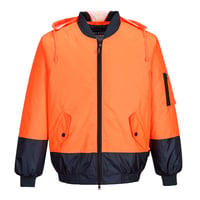 Image 1 of MJ304 - Hi-Vis Bomber Jacket Orange/Navy, Yellow/Navy