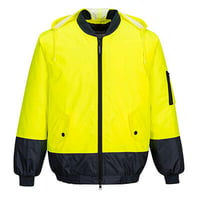 Image 2 of MJ304 - Hi-Vis Bomber Jacket Orange/Navy, Yellow/Navy