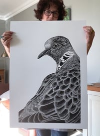 Image 4 of Turtle Dove 2 Original Lino Print