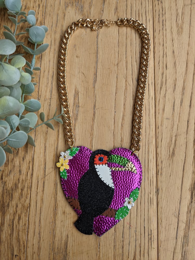 Image of Tropical Toucan Heart Necklace