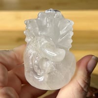 Image 3 of Clear Quartz and Red Jade Laying Dragon ($20)