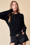BRUSHED RIB HENLEY TOP