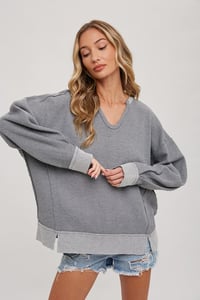 Image 1 of Thermal Waffle Pullover