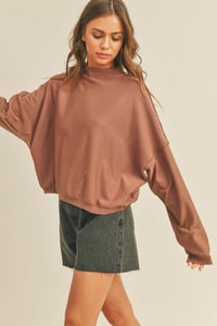 Image 1 of MOCK NECK SOFT SWEATER TOP -