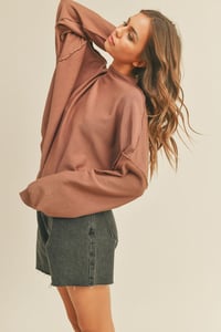 Image 2 of MOCK NECK SOFT SWEATER TOP -