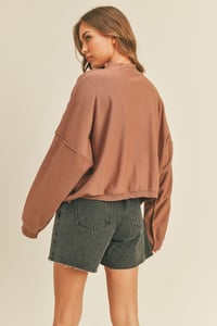 Image 3 of MOCK NECK SOFT SWEATER TOP -