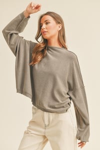 Image 5 of MOCK NECK SOFT SWEATER TOP -