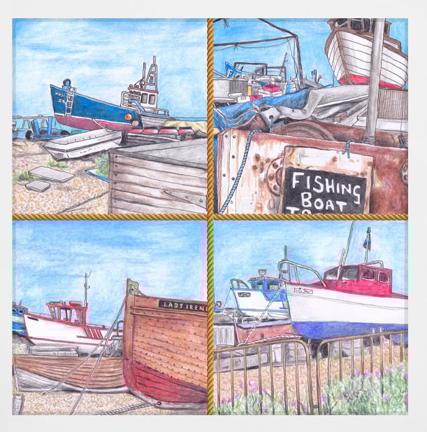 Image of Working Beach Framed Square Print