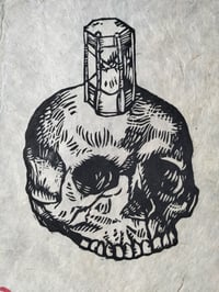 Image 2 of Medieval Skull Lino Print