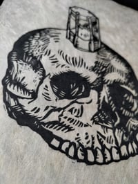 Image 3 of Medieval Skull Lino Print