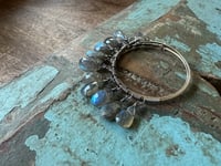 Image 3 of Sterling and Labradorite hoops earrings 