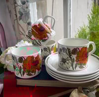 Image 1 of Poppies tea cups and saucers 