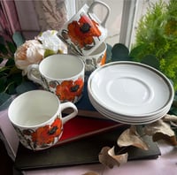 Image 2 of Poppies tea cups and saucers 