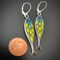 Image 2 of Lime Green Fish Earrings