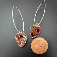 Image 3 of Long Poppy Leaf Earrings