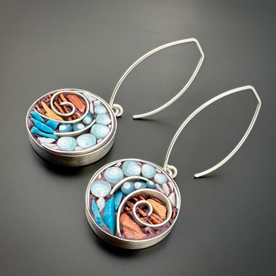 Image of Big Wave Earrings with sunset