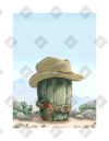 Barrel Cactus Cowboy