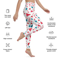 Image 2 of Red triangles yoga Leggings + 