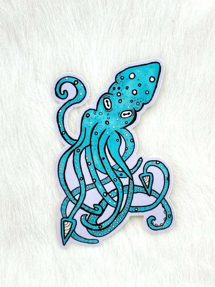 Image of Blue Squid Sticker