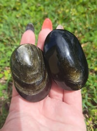 Image 3 of Gold Sheen Obsidian Palmstones