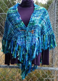 Image 1 of Mermaids Hand Woven Wool Shawl 