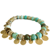 Ltd Ed - Gold Turquoise Multi Disc Bracelet