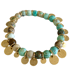 Ltd Ed - Gold Turquoise Multi Disc Bracelet Image 2