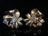 VINTAGE 1950S RETRO 18CT YELLOW GOLD ROSE CUT DIAMOND FAN BOW EARRINGS