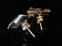 Image 2 of VINTAGE 1950S RETRO 18CT YELLOW GOLD ROSE CUT DIAMOND FAN BOW EARRINGS