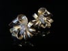 VINTAGE 1950S RETRO 18CT YELLOW GOLD ROSE CUT DIAMOND FAN BOW EARRINGS