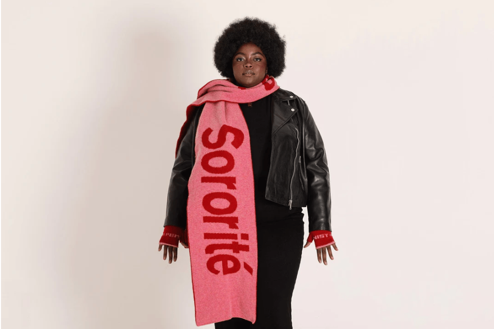 Image of LES Scarf French Rose & Rogue by Black & Beech