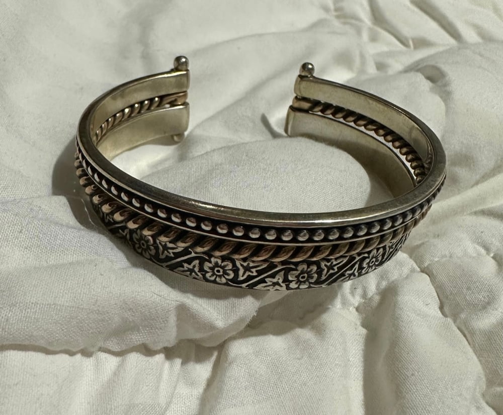 Image of James Avery Retired Styled Stack Cuff Bracelet MEDIUM