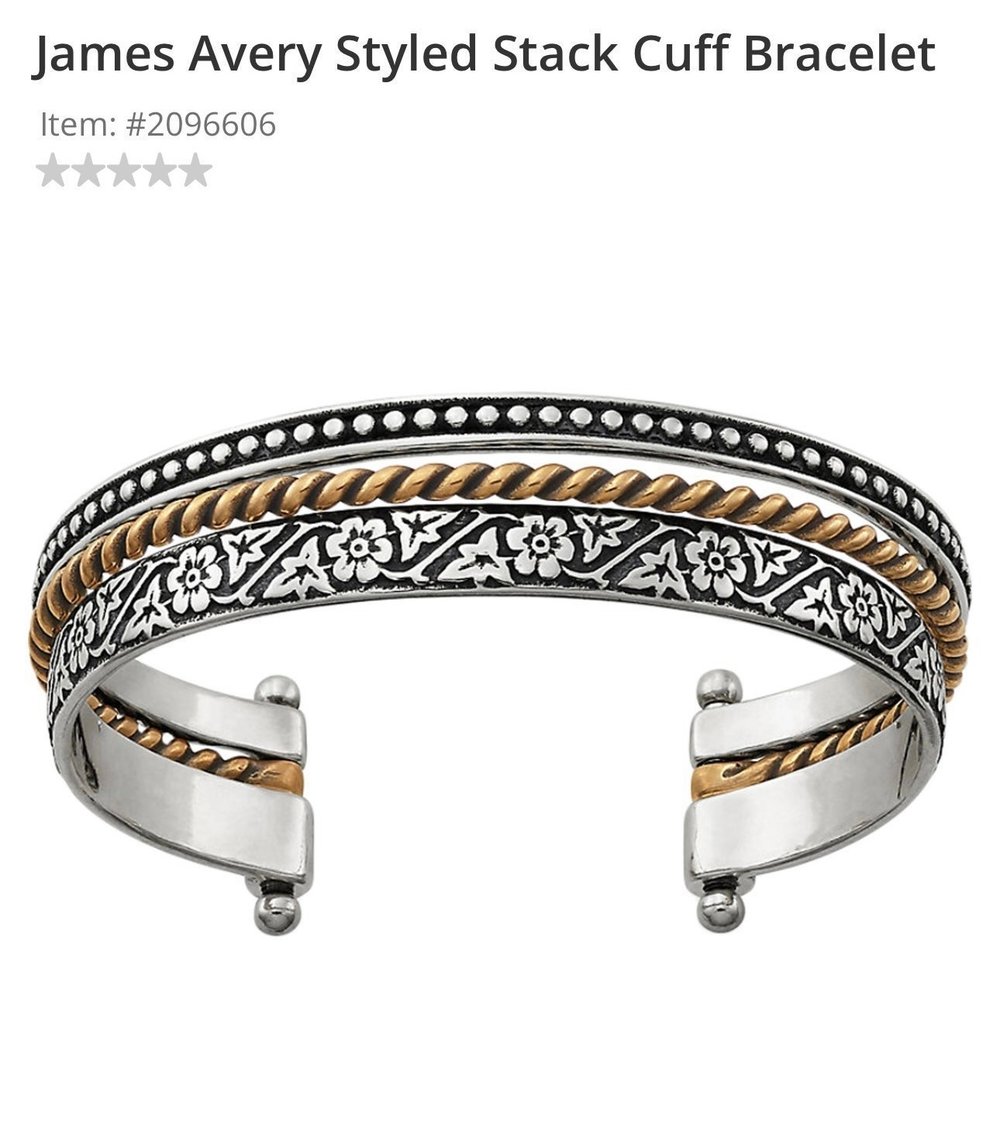 Image of James Avery Retired Styled Stack Cuff Bracelet MEDIUM