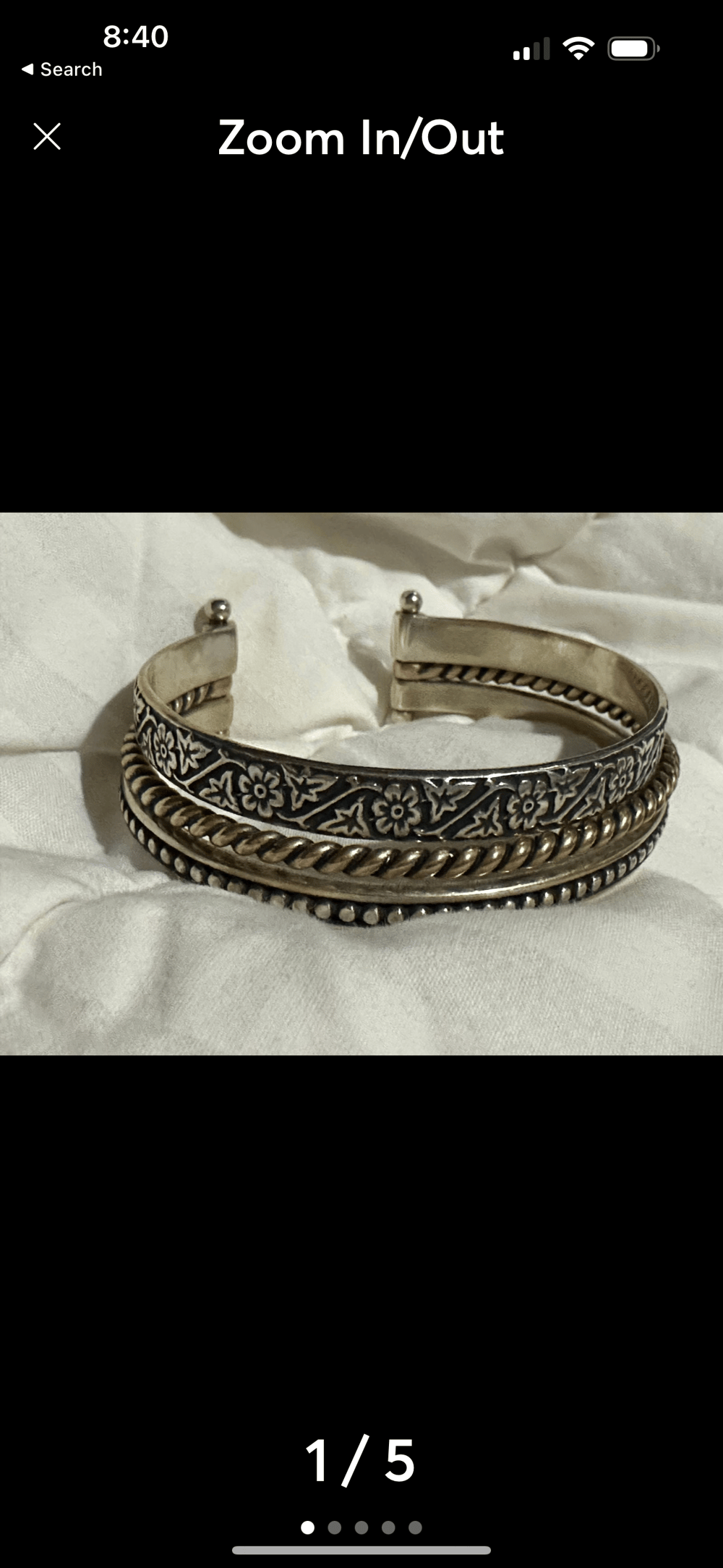 Image of James Avery Retired Styled Stack Cuff Bracelet MEDIUM