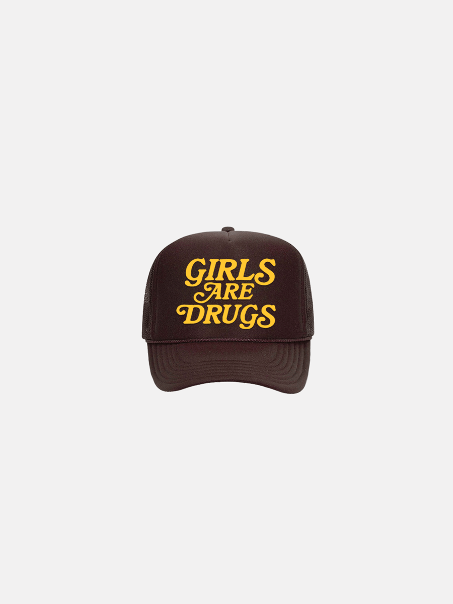 Image of GIRLS ARE DRUGS® TRUCKERS - BROWN / YELLOW