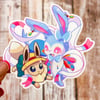 Shiny Howlveon and Shiny Sophieevee Sticker