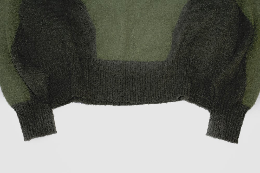 Image of CONTRAST KNIT SWEATER (GREEN)