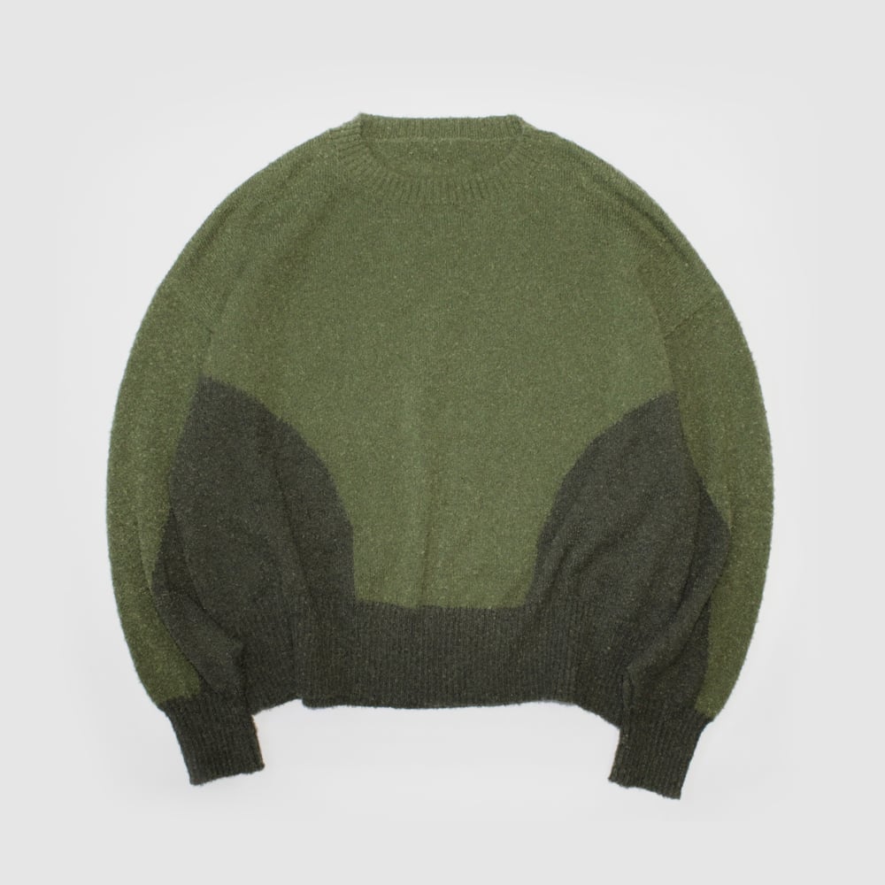 Image of CONTRAST KNIT SWEATER (GREEN)