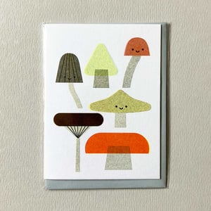 Image of Mini carte champignons avec enveloppe