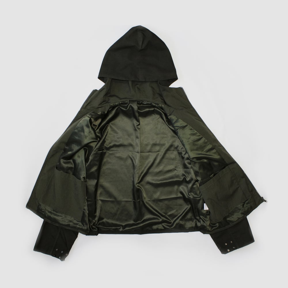 Image of HOODED RIPSTOP LAYERED JACKET