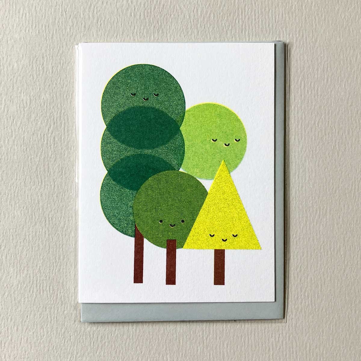 Image of Mini carte bain de forêt avec enveloppe