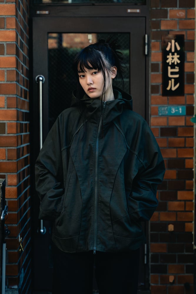 Image of HOODED RIPSTOP LAYERED JACKET