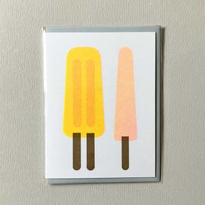 Image of Mini carte glaces popsicles avec enveloppe