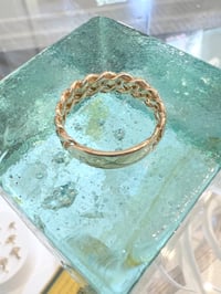 Image 3 of 14k solid gold diamond Cuban link ring (6.7mm)