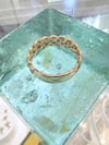 14k solid gold diamond Cuban link ring (6.7mm)