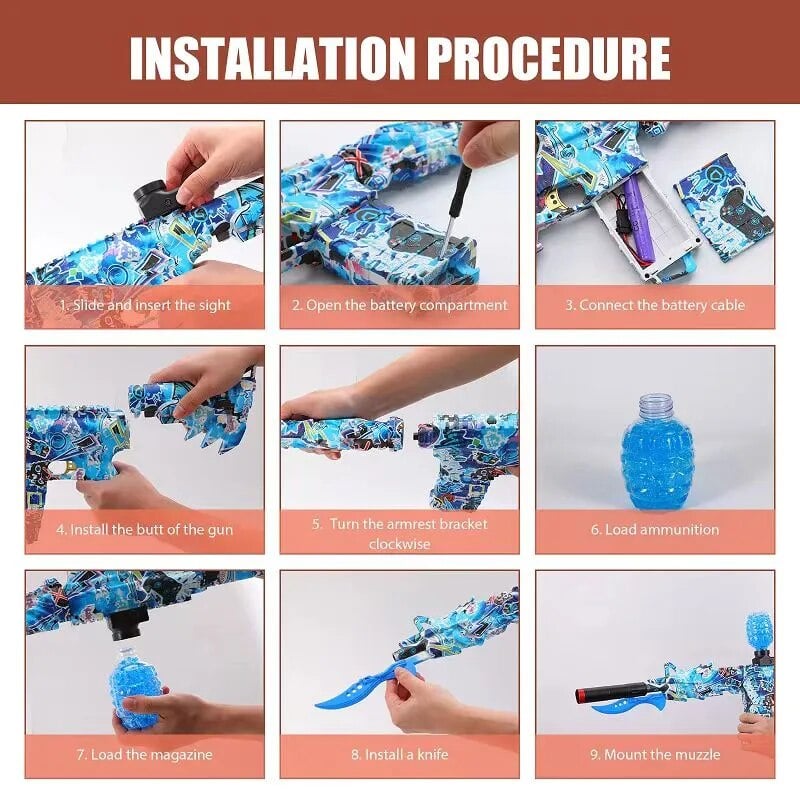 M416 Electric Burst Gel Blaster Gun Toys Gun for Outdoor Game Shooter Weapon
