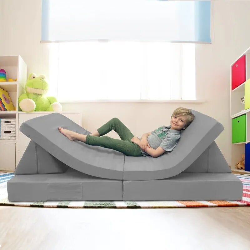 Kids and Toddler Play Couch, Dark Gray