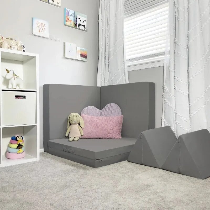 Kids and Toddler Play Couch, Dark Gray