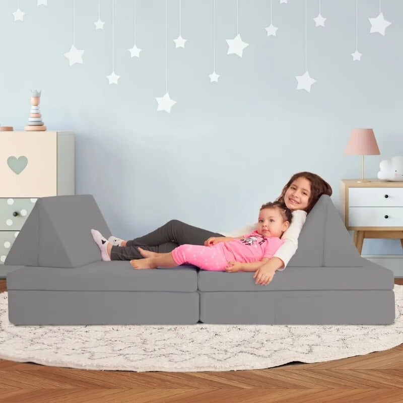 Kids and Toddler Play Couch, Dark Gray