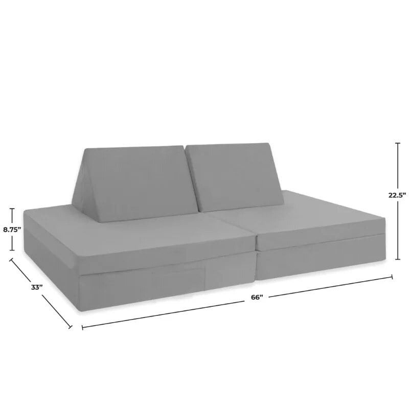 Kids and Toddler Play Couch, Dark Gray